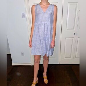 Lucky Brand Navy and White Pin-Striped Mini Dress